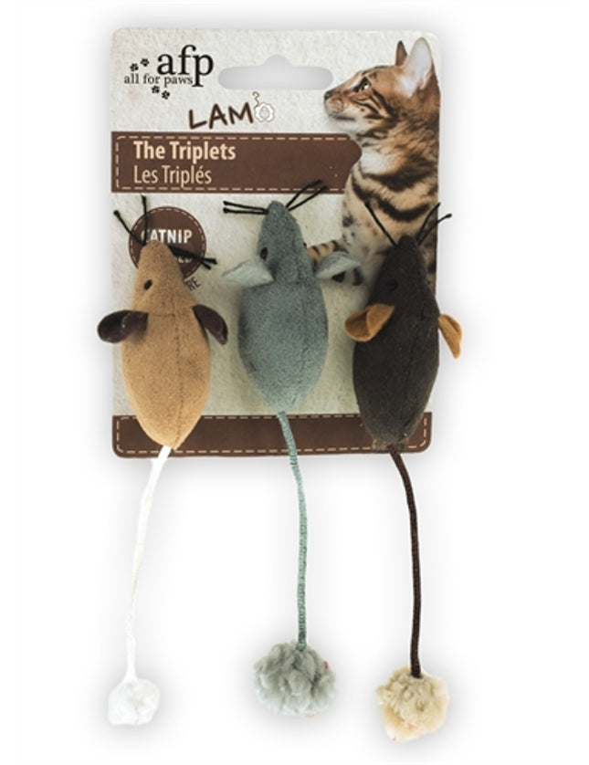 Afp Muis The Triplets Lamswol Met Catnip Assorti