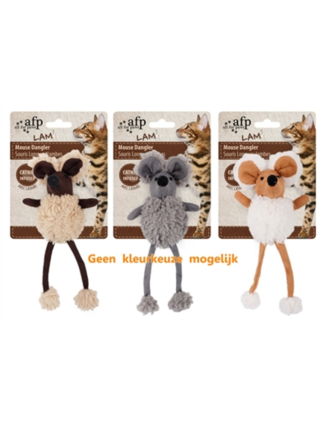 Afp Mouse Dangler Lamswol Met Catnip Assorti