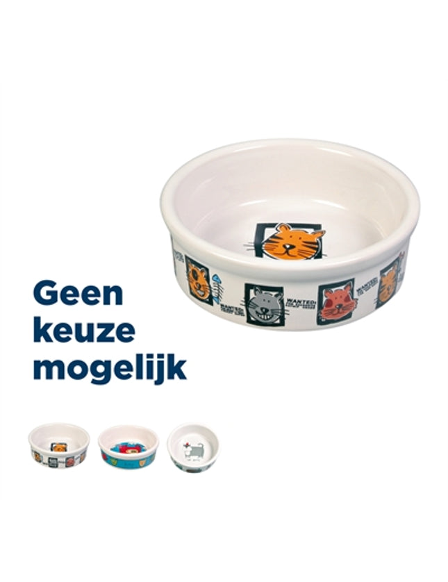Trixie Voerbak Kat Keramiek Met Print Assorti