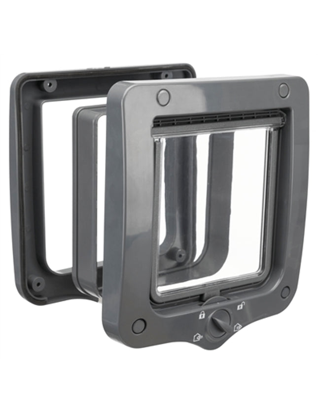 Trixie 4-Weg Kattenluik Inclusief Tunnelstuk Grijs