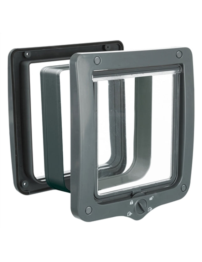 Trixie 4-Weg Kattenluik Xl Met Tunnel Grijs