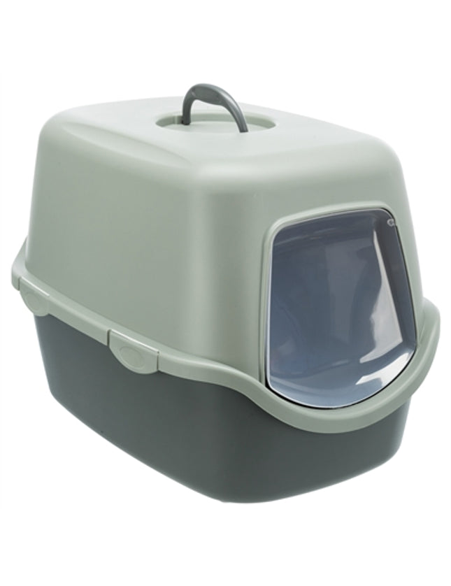 Trixie Be Eco Gerecycled Kattenbak Vico Met Kap Antraciet/Groen
