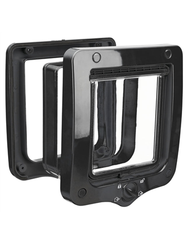 Trixie 4-Weg Kattenluik Inclusief Tunnelstuk Zwart