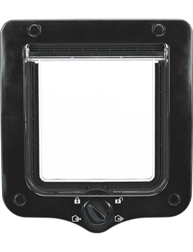 Trixie 4-Weg Kattenluik Inclusief Tunnelstuk Zwart