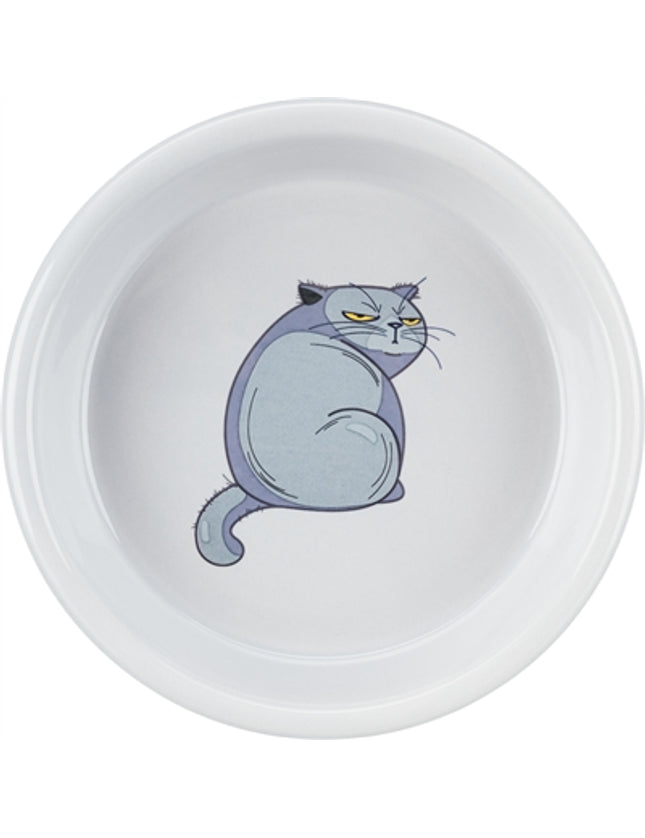 Trixie Voerbak / Waterbak Boze Kat Grijs
