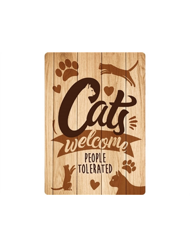 Plenty Gifts Waakbord Blik Cats Welcome People Tolerated