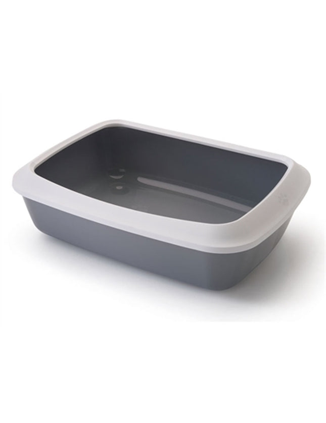 Savic Kattenbak Iriz Met Rand Koudgrijs / Wit