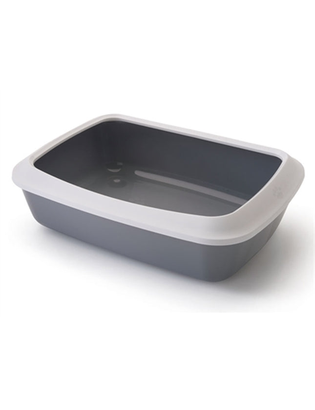 Savic Kattenbak Iriz Met Rand Koudgrijs / Wit