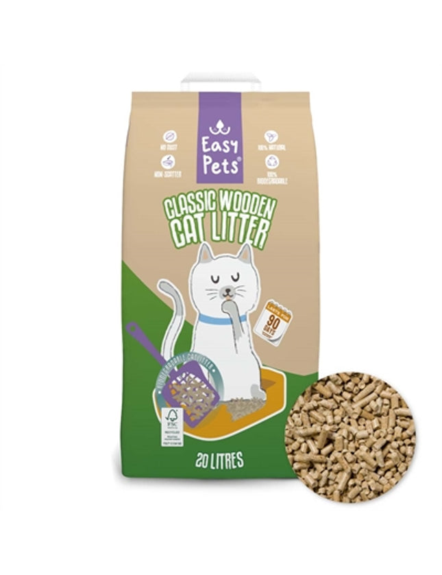 Easypets Biodegradable Classic Houtkorrels Kattenbakvulling