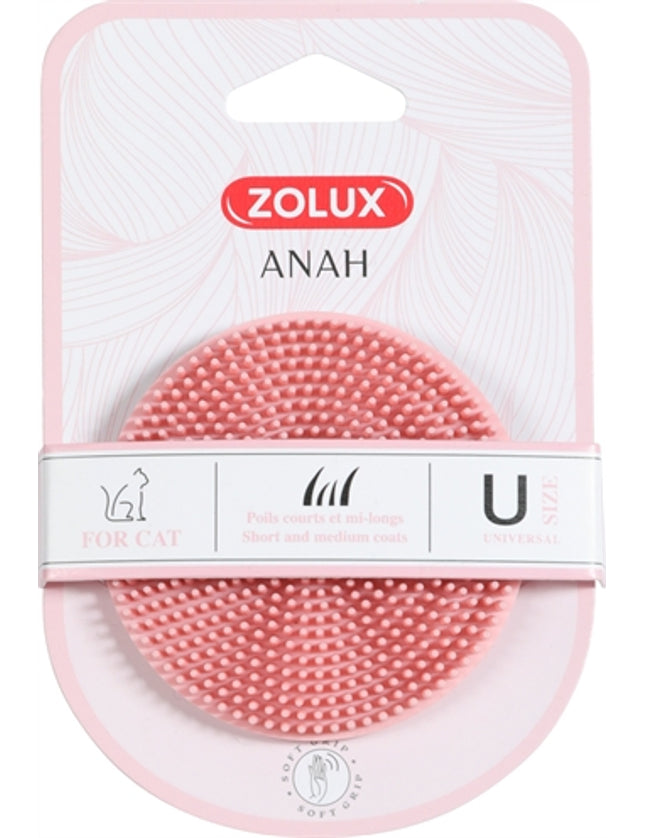 Zolux Anah Borstel Rond Rubber Roze