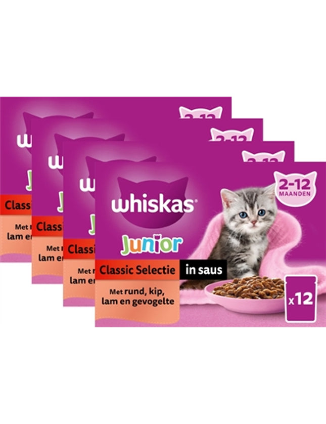 Whiskas Multipack Pouch Junior Classic Selectie Vlees In Saus