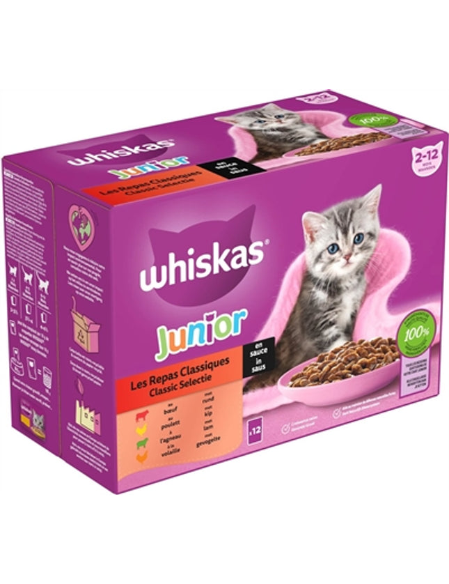 Whiskas Multipack Pouch Junior Classic Selectie Vlees In Saus