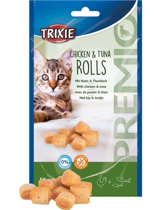 Trixie Premio Kip & Tonijn Rolletjes Voor Katten Glutenvrij