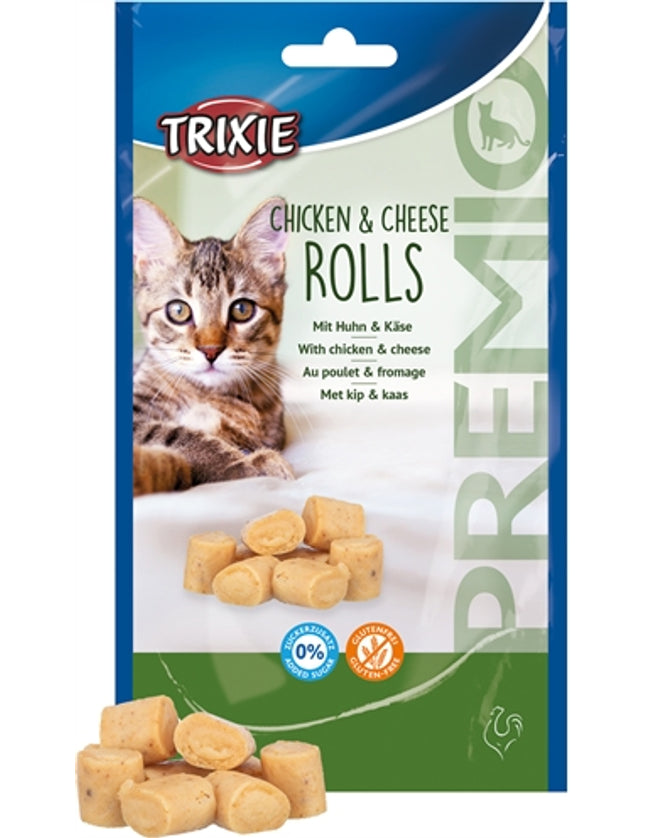 Trixie Premio Kip & Kaas Rolletjes Voor Katten Glutenvrij