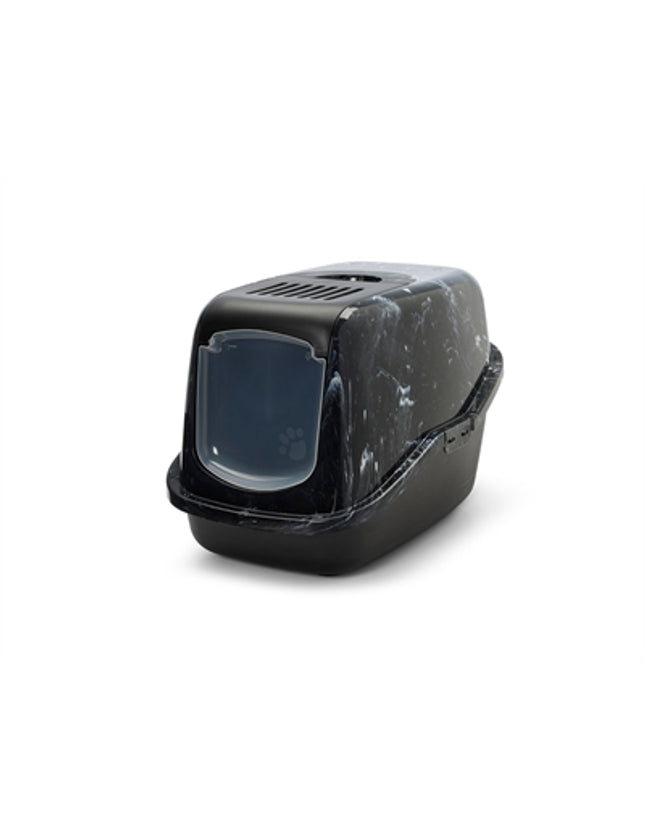 Savic Kattenbak Nestor Marble Zwart / Wit