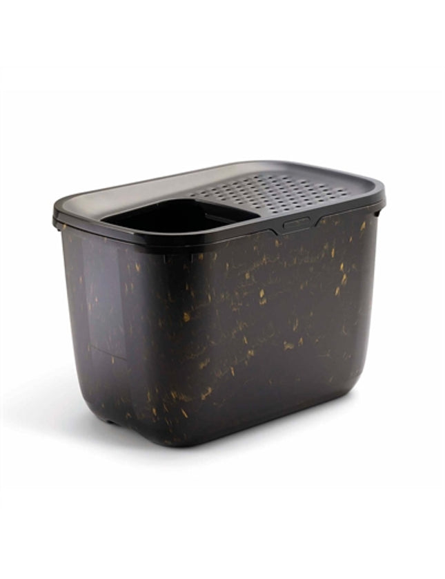 Savic Kattenbak Hop In Marble Zwart / Goud