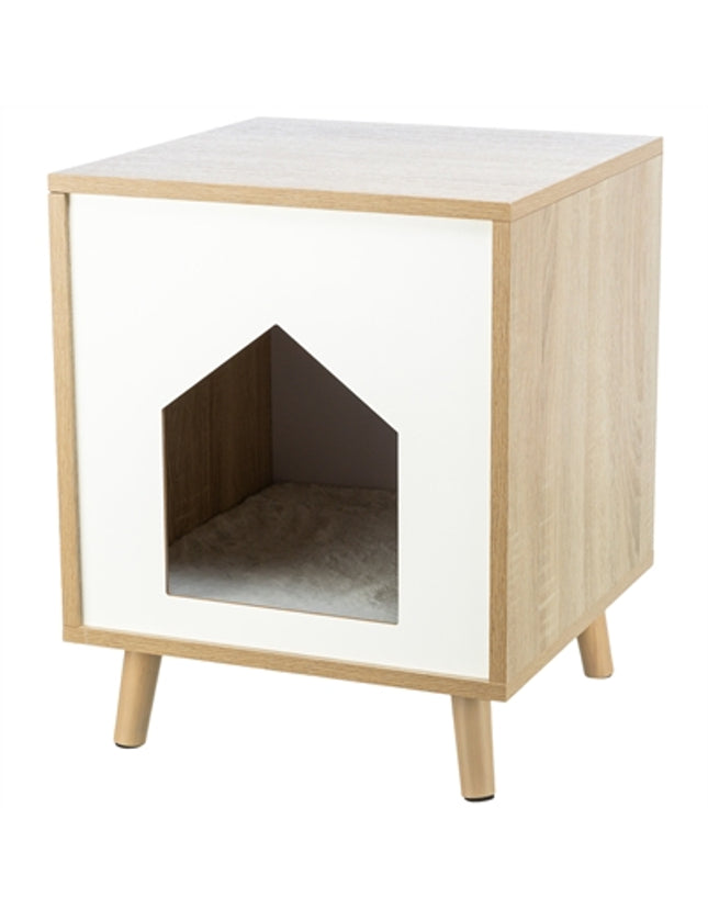 Trixie Kattenmand Huis Isa Houtlook Lichtbruin / Wit
