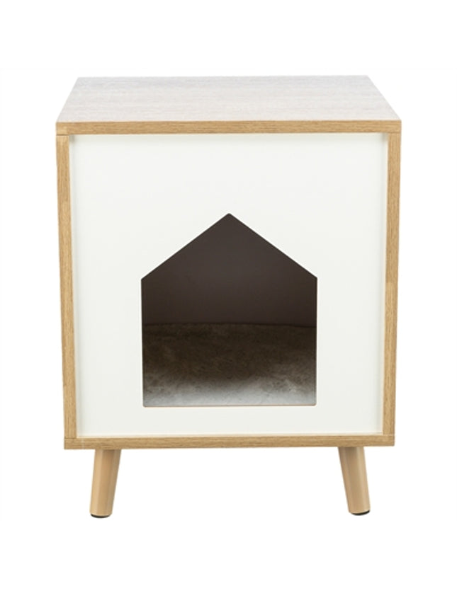 Trixie Kattenmand Huis Isa Houtlook Lichtbruin / Wit