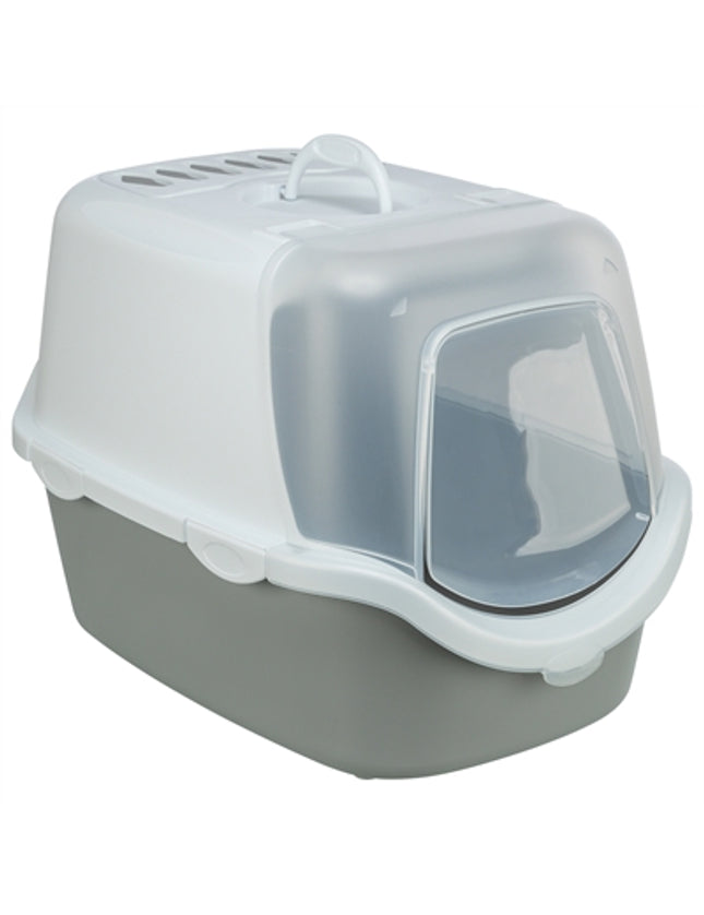 Trixie Kattenbak Vico Open Top Met Kap Lichtgrijs / Wit
