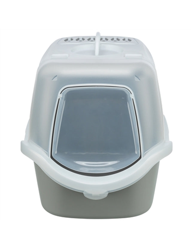 Trixie Kattenbak Vico Open Top Met Kap Lichtgrijs / Wit