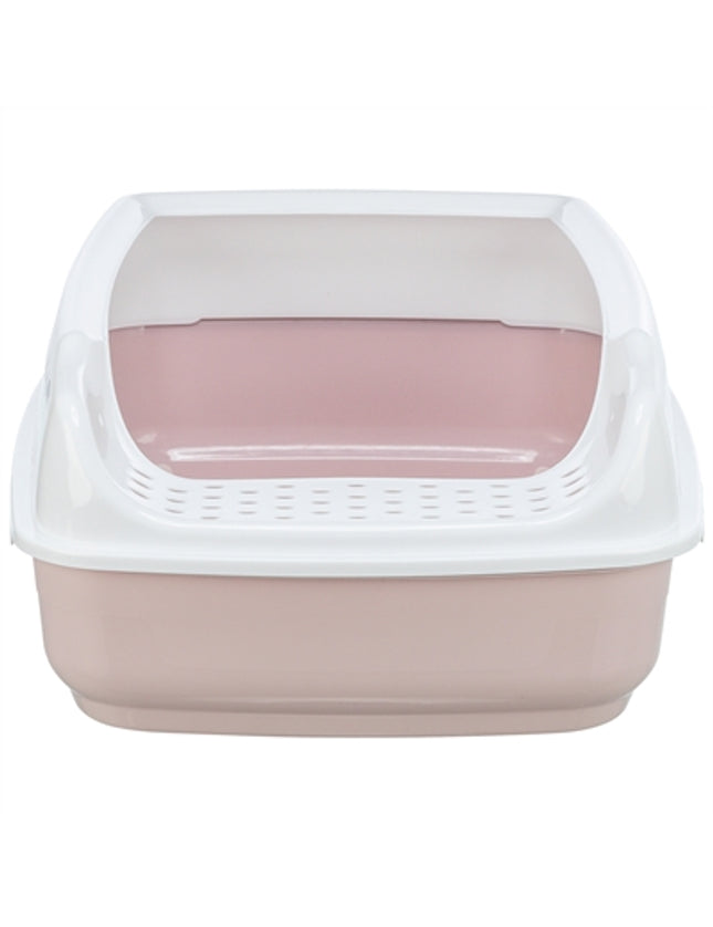 Trixie Kattenbak Delio Met Rand Bedrukt Lichtroze / Wit