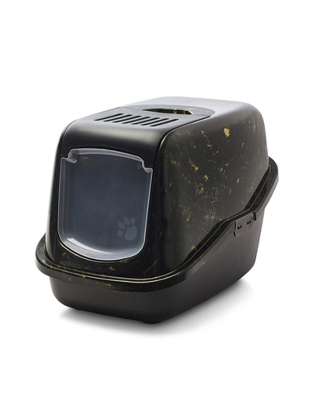 Savic Kattenbak Nestor Marble Zwart / Goud