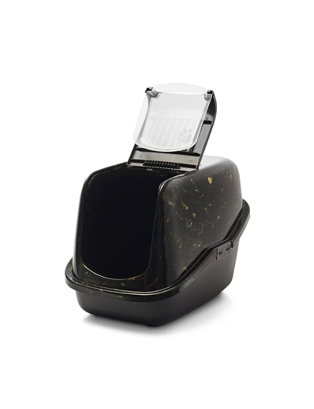 Savic Kattenbak Nestor Marble Zwart / Goud