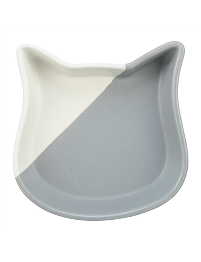 Trixie Voerbak Kat Kattenkop Keramiek Grijs / Wit