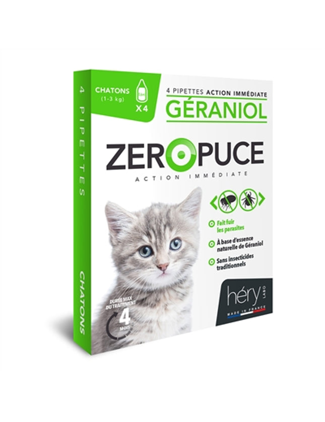 Hery Zeropuce Vlooiendruppels Kitten Geraniol Zonder Chemicalien