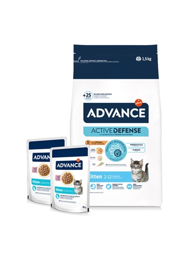 Advance Cat Kitten Chicken / Rice + 2 Pouches Chicken