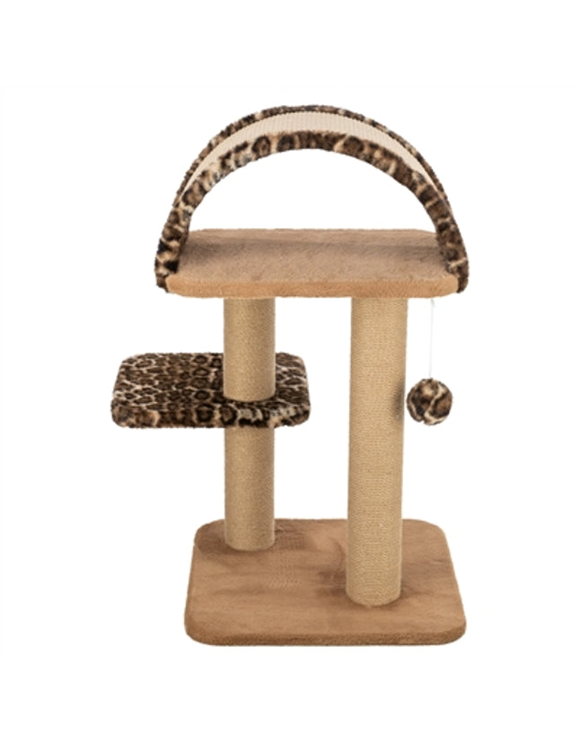 Trixie Krabpaal Leo Panterprint Ligplaats Met Boog Bruin