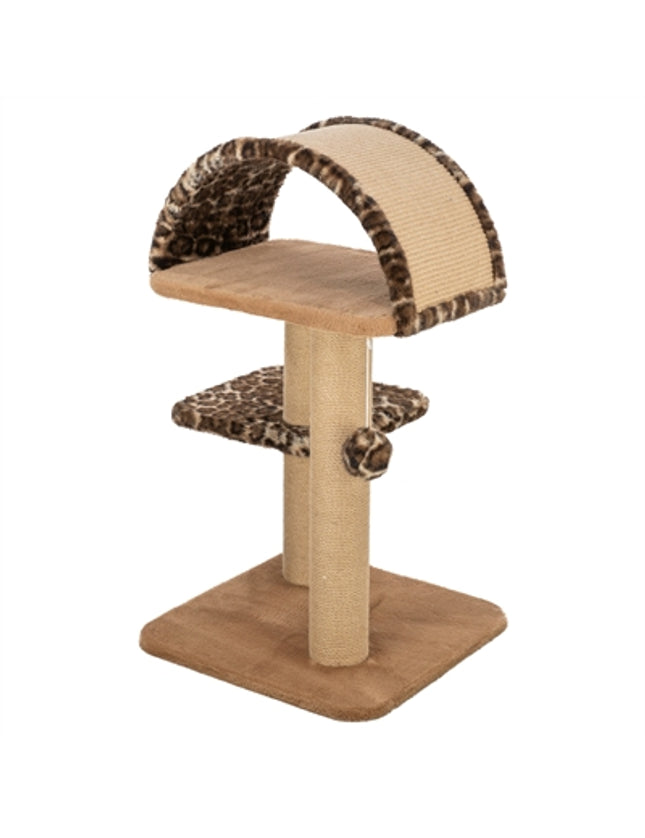 Trixie Krabpaal Leo Panterprint Ligplaats Met Boog Bruin