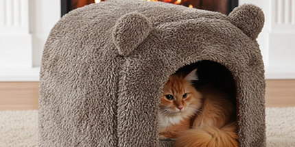 40 Winks Rosewood Kattenmand Iglo Teddy Bruin